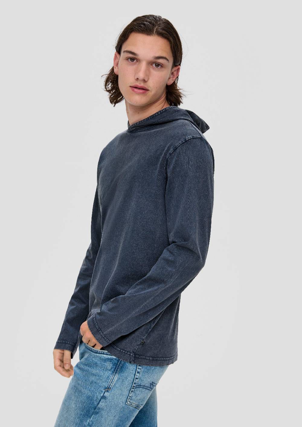 s.Oliver Gewaschenes Longsleeve mit Kapuze Exklusivangebot