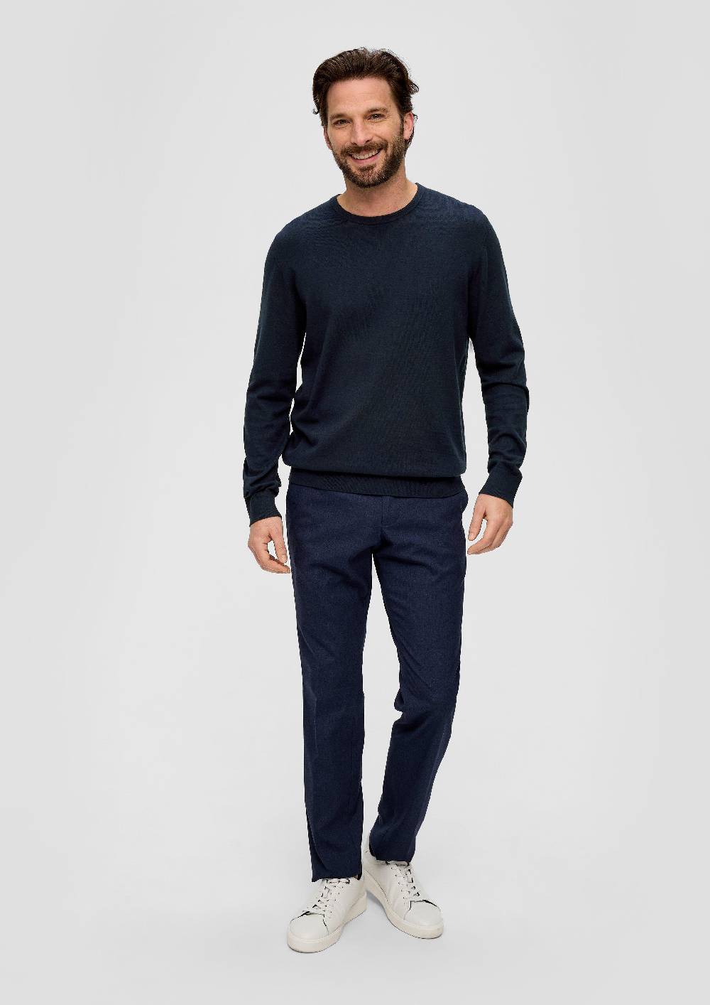 s.Oliver Strickpullover aus Seide mit Crew Neck Weihnachtsangebot