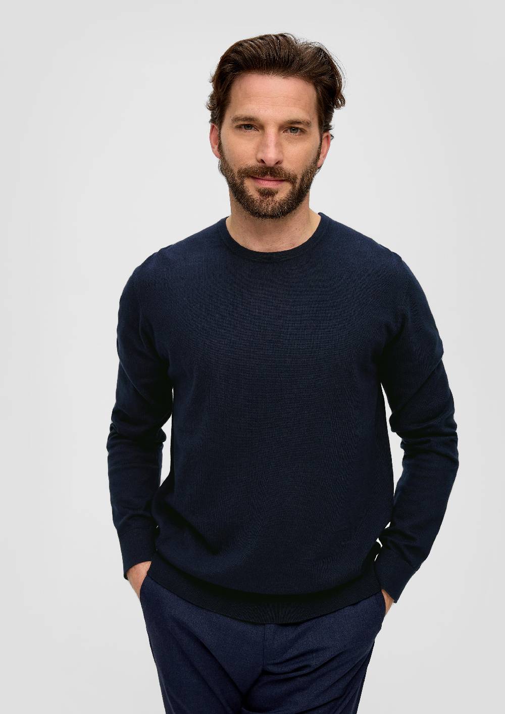 s.Oliver Strickpullover aus Seide mit Crew Neck Weihnachtsangebot