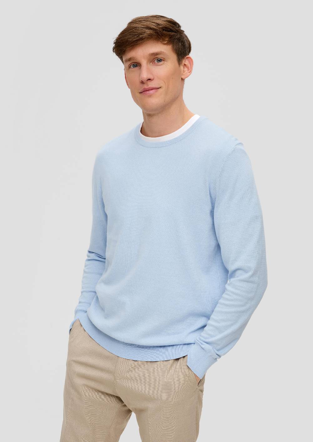 s.Oliver Strickpullover aus Seide mit Crew Neck Osterangebot