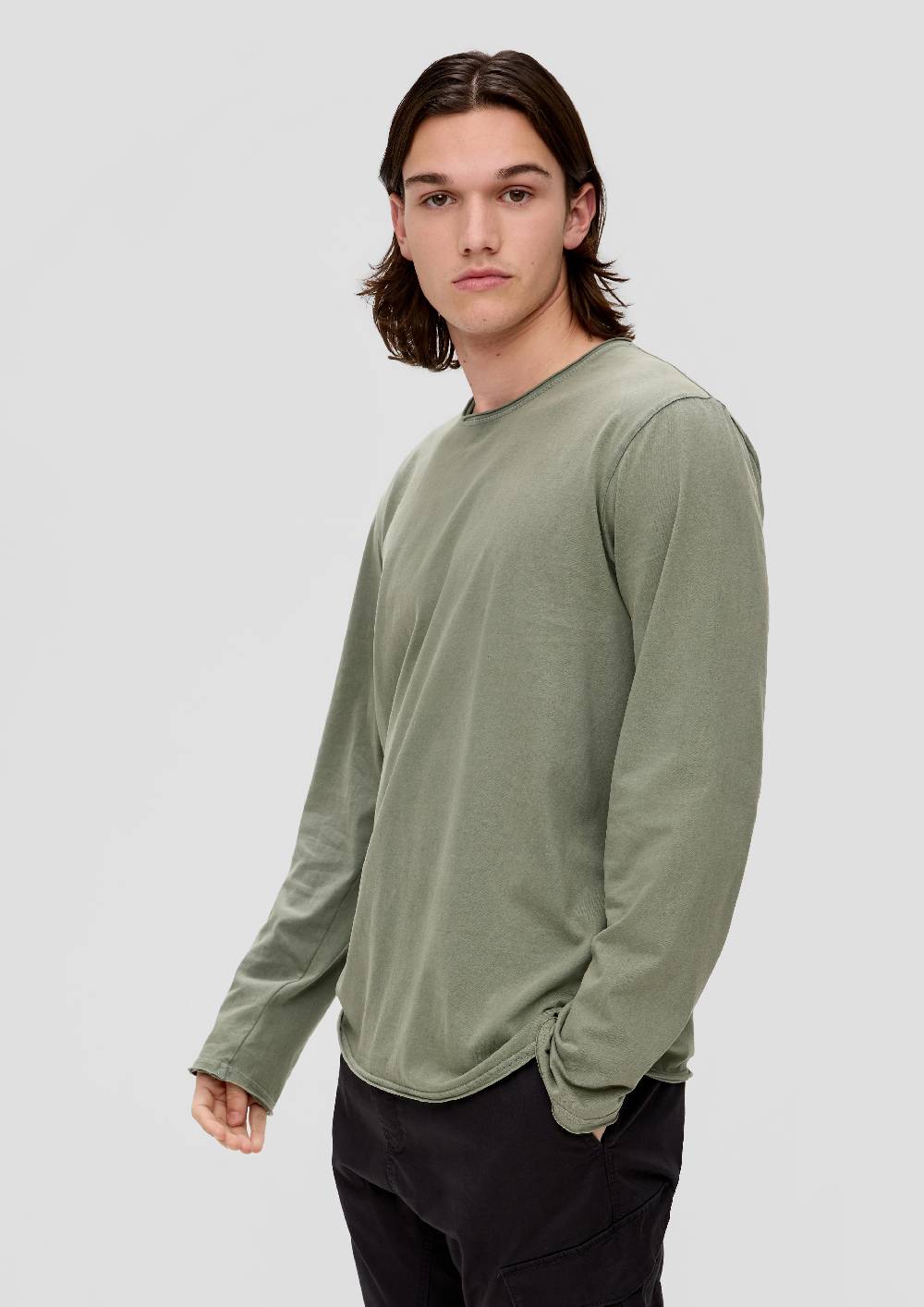 s.Oliver Longsleeve mit Rollsäumen Große Rabatte