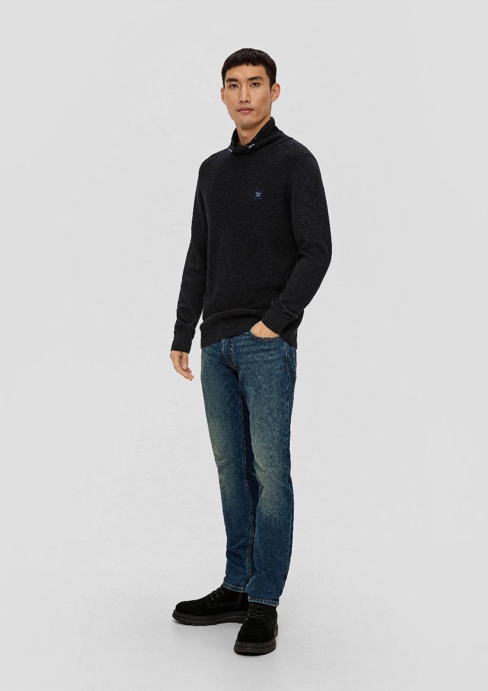 s.Oliver Strickpullover mit Jersey-Ärmeln Bestseller