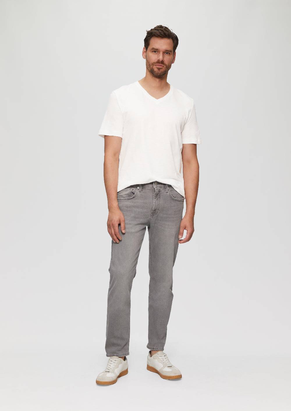s.Oliver Baumwollshirt mit V-Ausschnitt und Flammgarnstruktur Neueste Stile