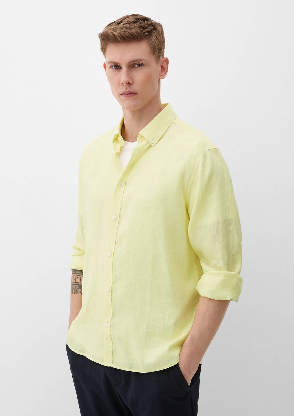 s.Oliver Leinenhemd mit Button-Down-Kragen 50% Rabatt mit kostenlosem Versand