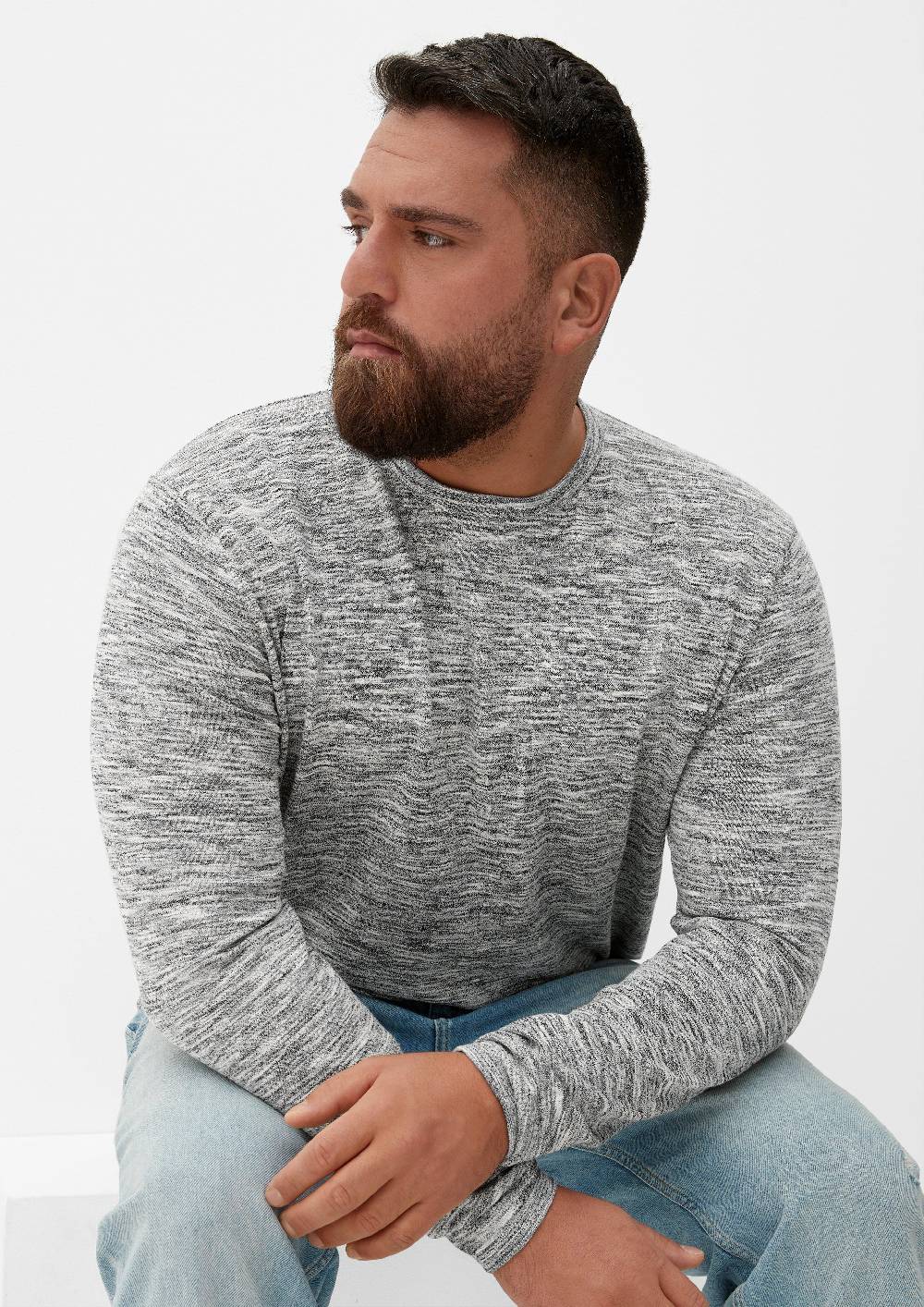s.Oliver Melierter Feinstrickpullover Günstiger Verkauf