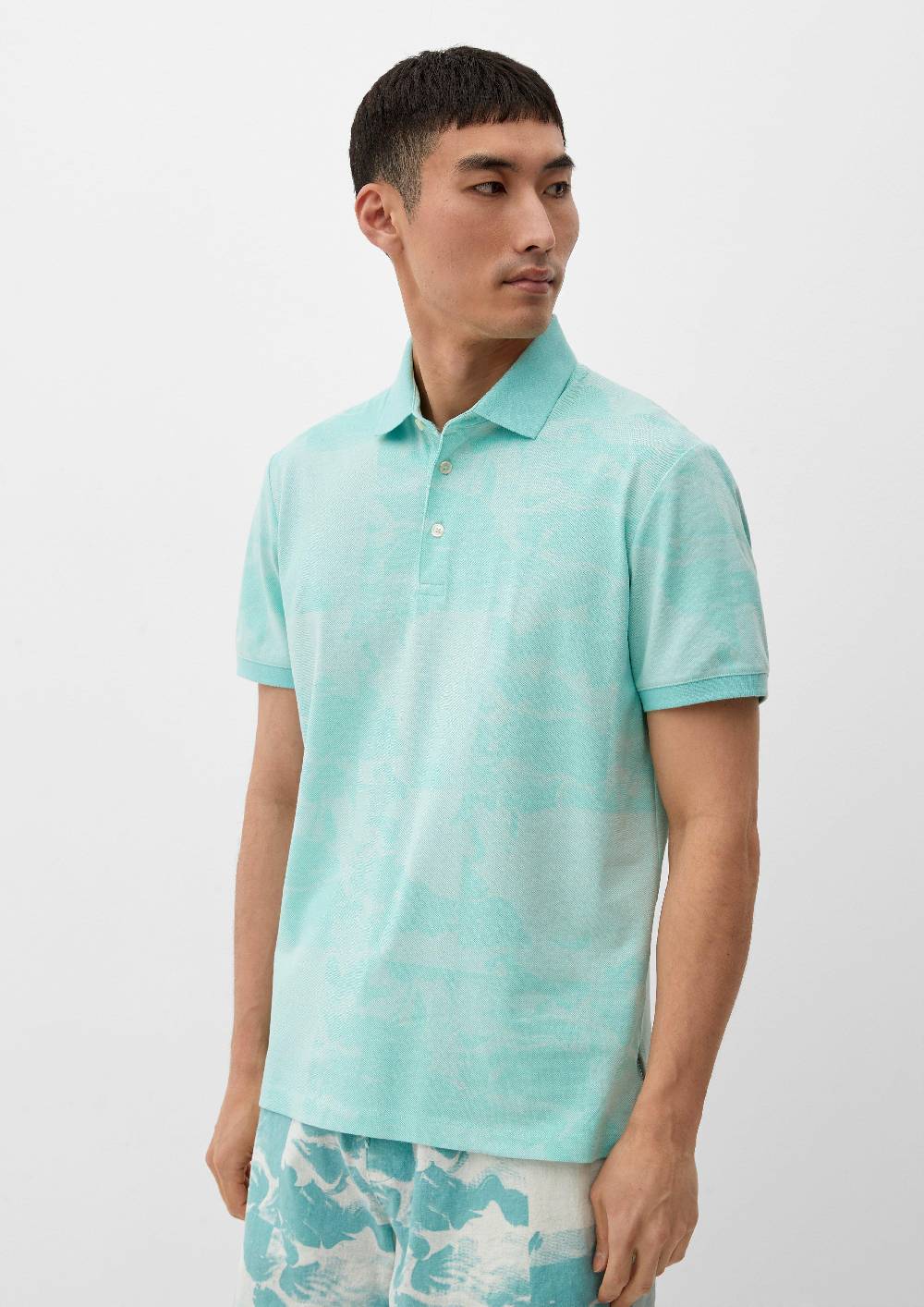 s.Oliver Poloshirt mit Allover-Print Super Sparpreis