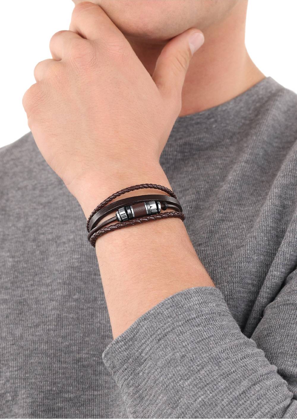 s.Oliver Lederarmband mit Beads-Detail Fabrikladen