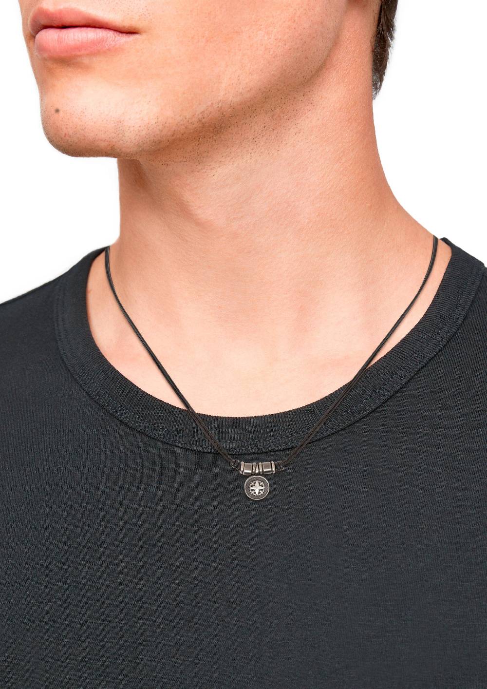 s.Oliver Lederkette mit Kompass-Anhänger Kauf eins, bekomm eins gratis