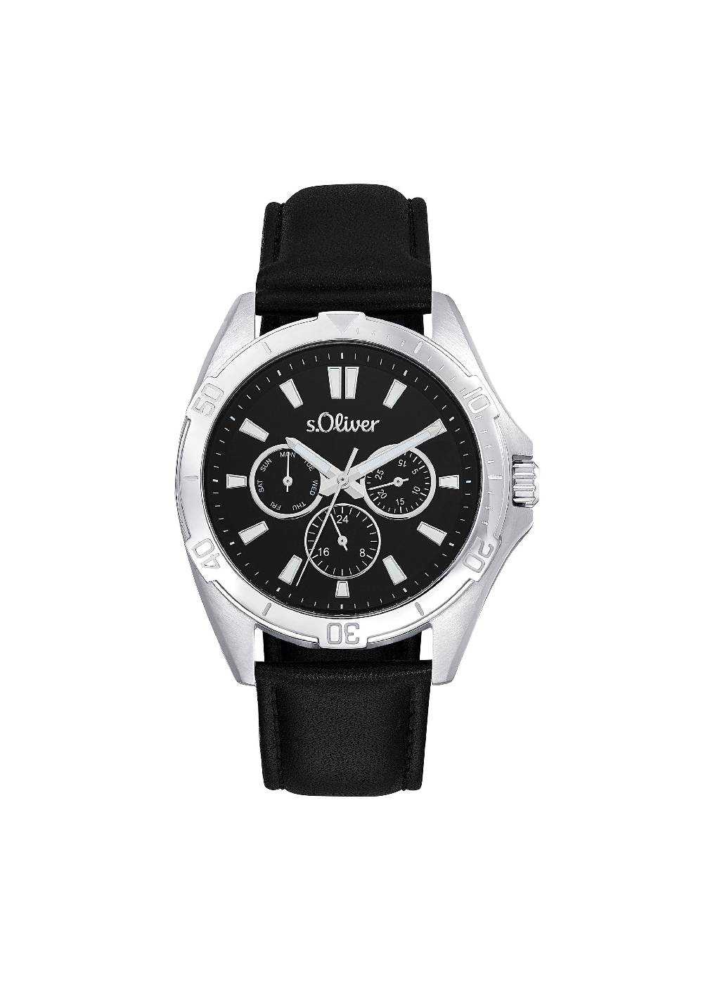 s.Oliver Edelstahluhr mit Lederarmband Letzte 3 Tage