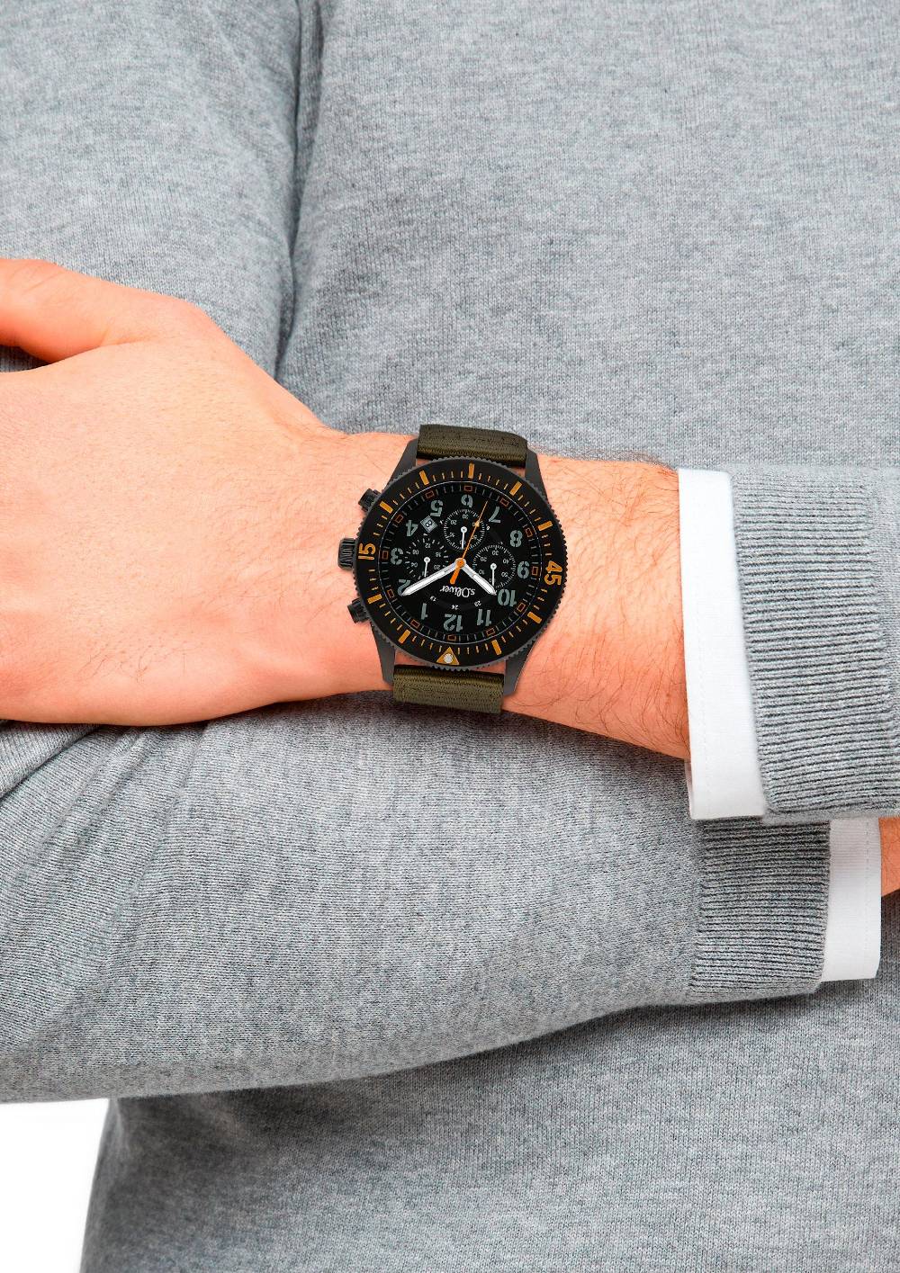 s.Oliver Edelstahluhr mit Kontrastdetails Sonderangebot der Fabrik