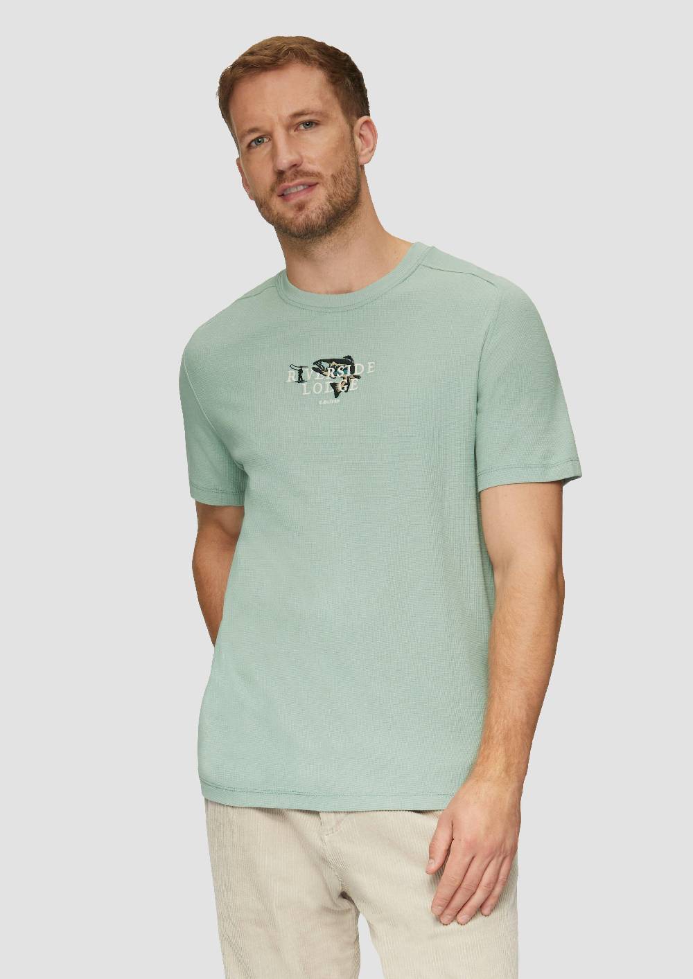 s.Oliver T-Shirt mit Stickerei aus Waffeljersey Black Friday Preise