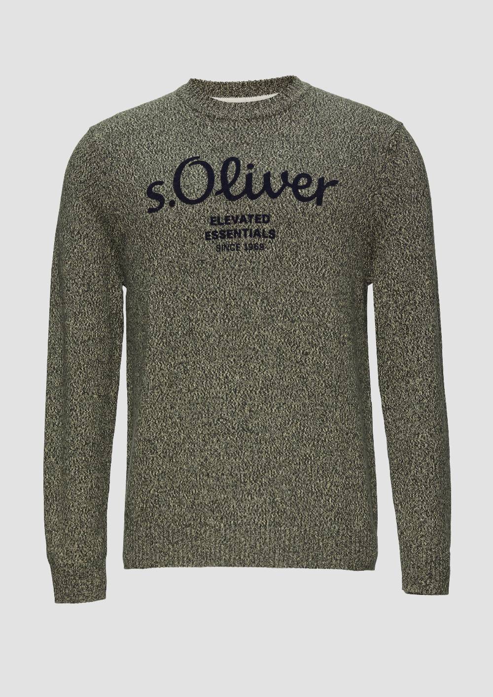 s.Oliver Strickpullover mit Logo in Melange-Optik 50% Rabatt für begrenzte Zeit