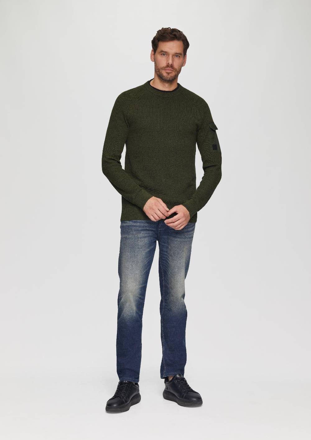 s.Oliver Strickpullover mit Raglanärmeln und Strukturmix Rabatte dieses Monats