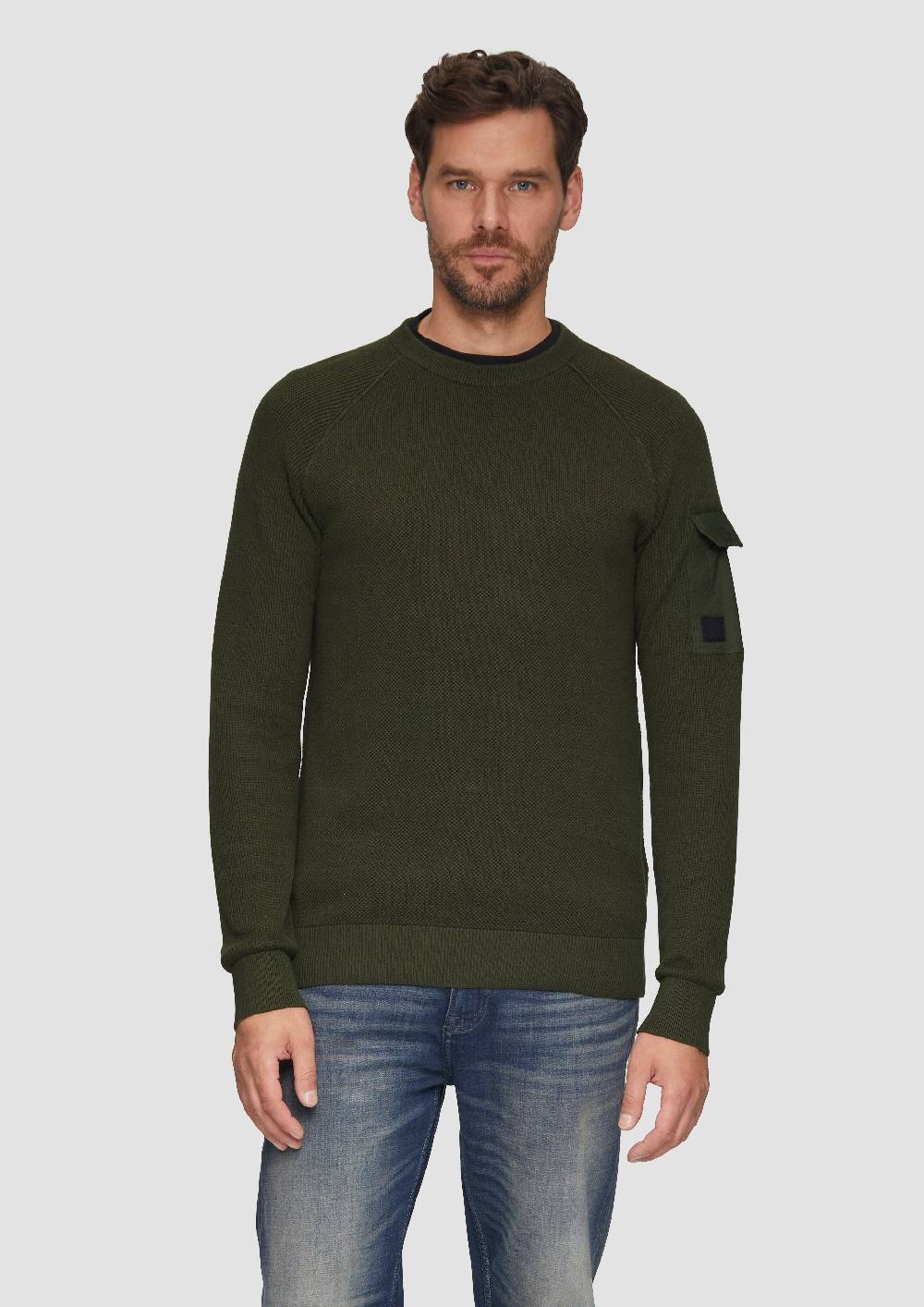 s.Oliver Strickpullover mit Raglanärmeln und Strukturmix Rabatte dieses Monats