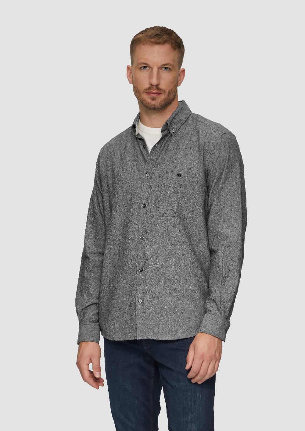 s.Oliver Regular Fit: Strukturiertes Hemd mit Button-Down-Kragen Verkauf