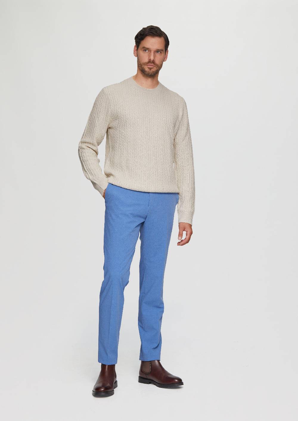 s.Oliver Strickpullover aus Wollmix mit Zopfmuster Schlussverkauf