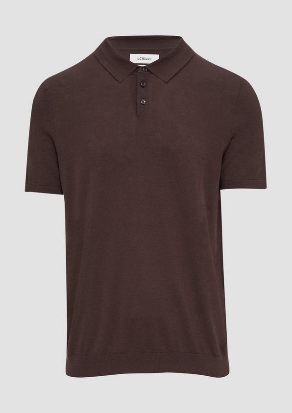 s.Oliver Feinstrick-Poloshirt aus Baumwoll-Seide-Mix