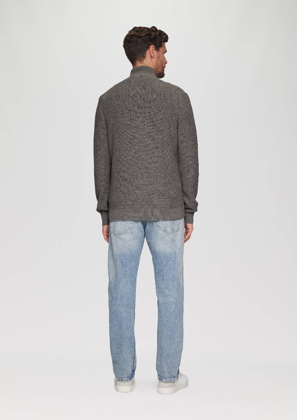 s.Oliver Strickpullover mit Troyerkragen aus Strukturstrick Limitierter Zeitrabatt