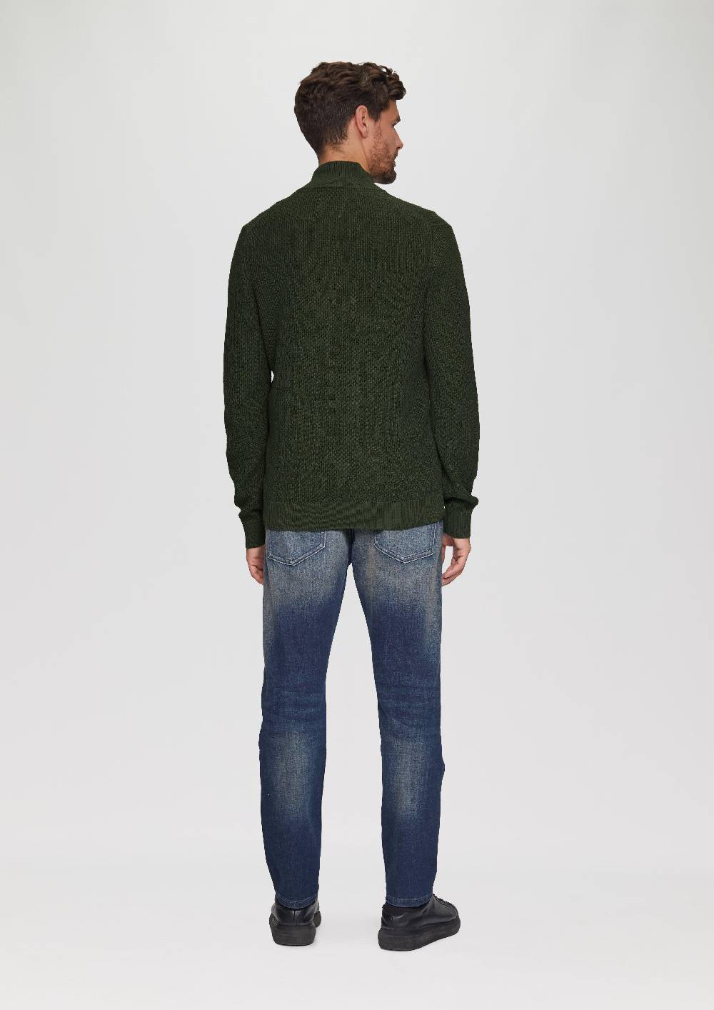 s.Oliver Strickpullover mit Troyerkragen aus Strukturstrick Fabrik Onlineshop