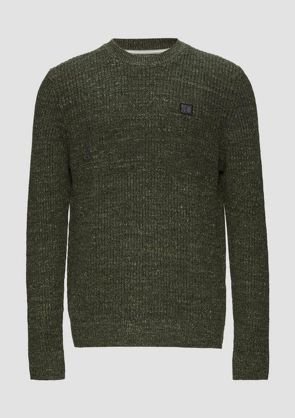 s.Oliver Melierter Pullover mit Patentmuster und Crew Neck Fabrikpreis