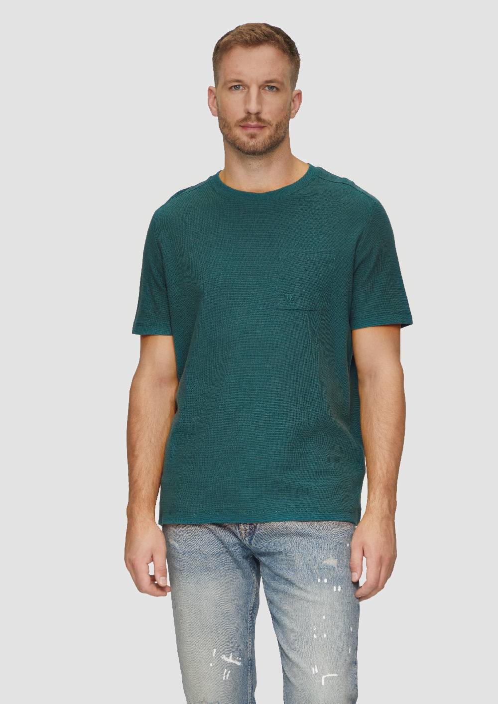 s.Oliver T-Shirt mit Brusttasche aus Waffeljersey Versandkostenfrei
