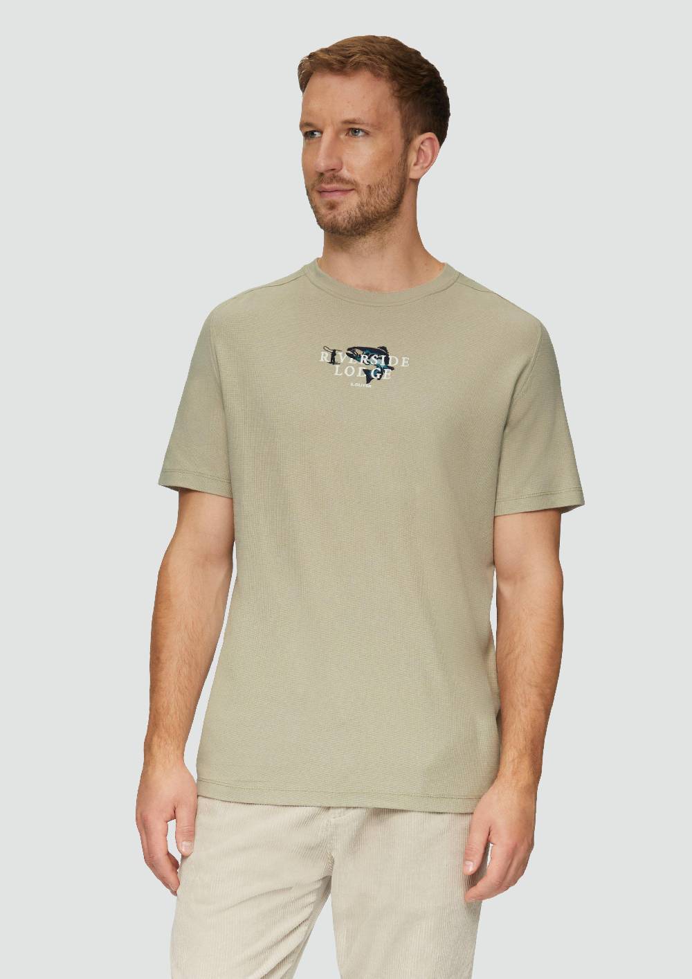 s.Oliver T-Shirt mit Stickerei aus Waffeljersey Großer Ausverkauf