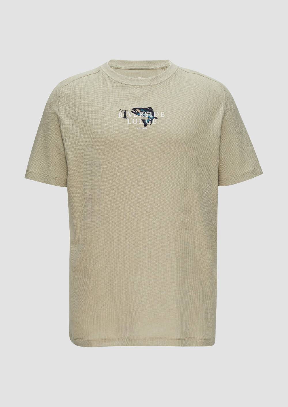 s.Oliver T-Shirt mit Stickerei aus Waffeljersey Großer Ausverkauf