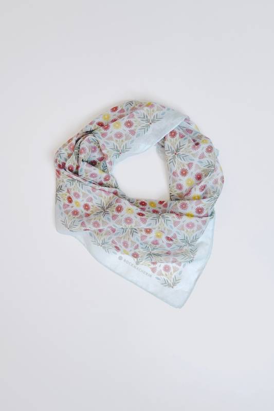 ﻿Rockmacherin Daisy Tuch 65 x 65 cm, rolliert mit Seide in buntem Print Riesige Rabatte