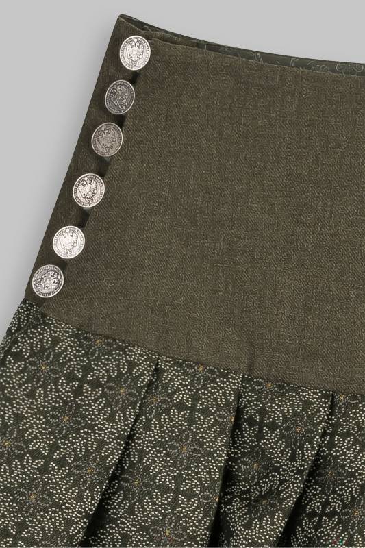 Rockmacherin Kronze Trachtenrock mit Blätterrauten auf Baumwolljacquard Outlet