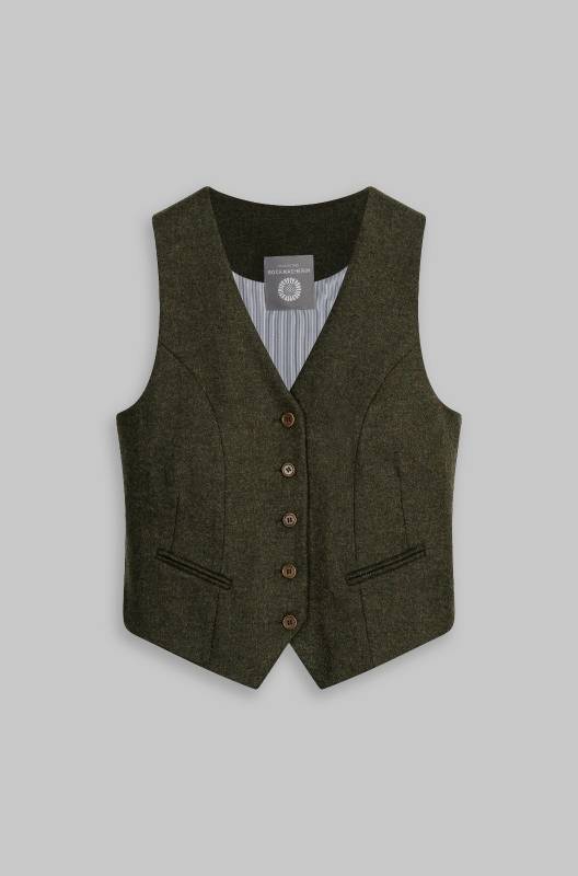 Rockmacherin Resal Damenweste aus Wollflanell mit Steinnussknöpfen Fabrik Onlineshop