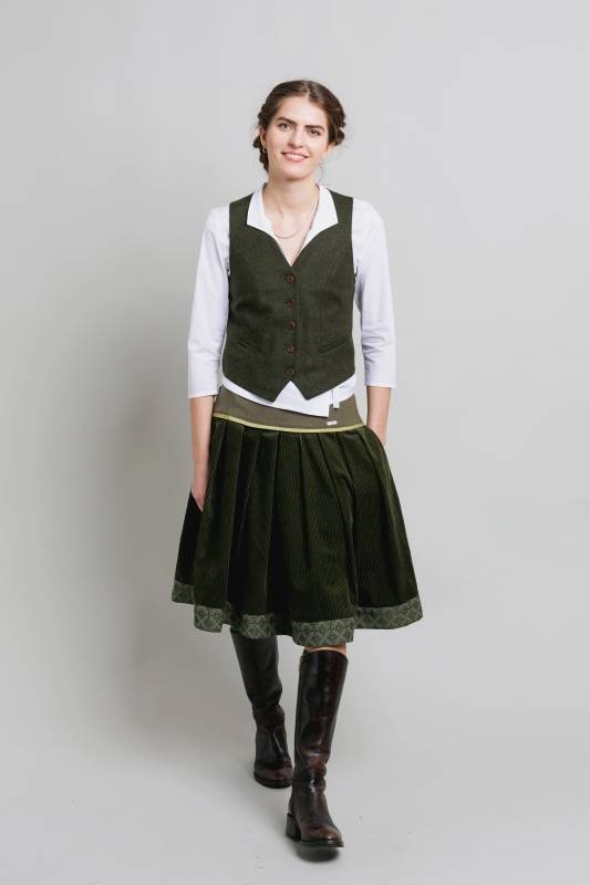 Rockmacherin Resal Damenweste aus Wollflanell mit Steinnussknöpfen Fabrik Onlineshop