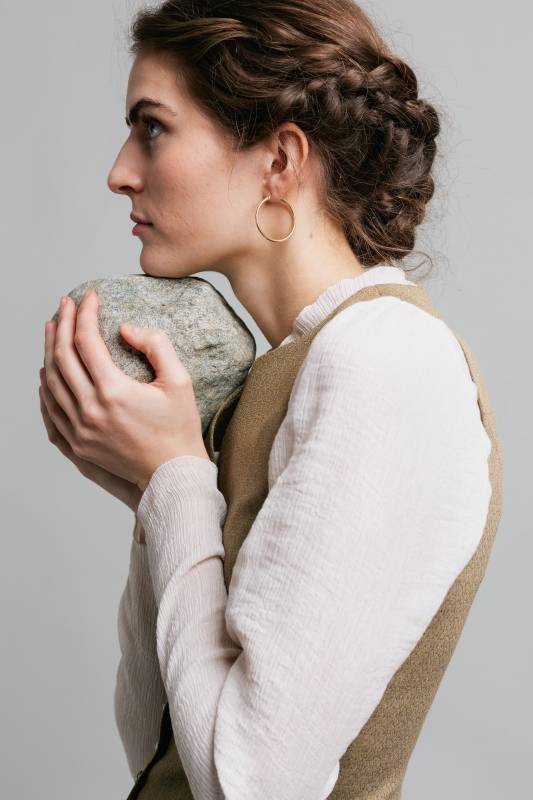 Rockmacherin Lucia Romantische Damenbluse aus Viskose-Crêpe Begrenztes Angebot