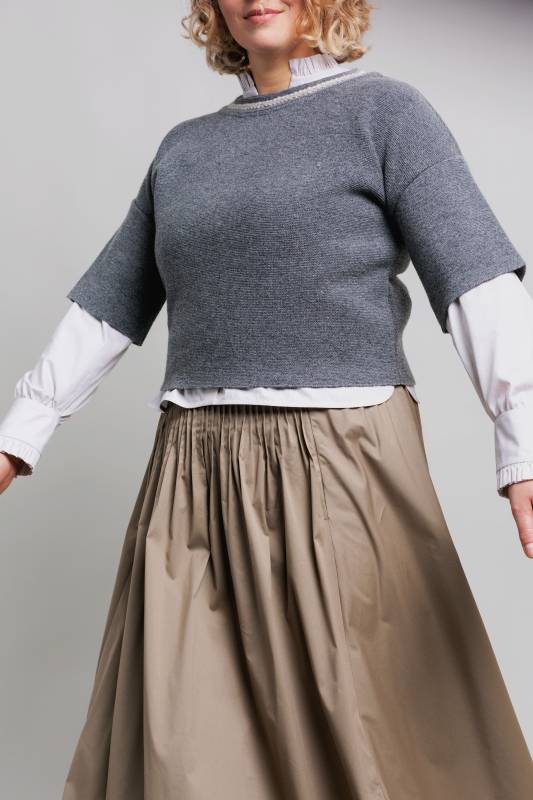 Rockmacherin Ella Trachtiger Strickpullover mit kurzem Arm Kauf eins, bekomm eins gratis