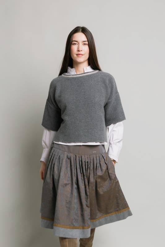 Rockmacherin Ella Trachtiger Strickpullover mit kurzem Arm Kauf eins, bekomm eins gratis