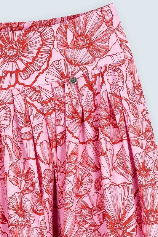 Rockmacherin Kalo lang Damenrock mit plakativem Blumenprint für Tracht und Moderne Vierteljährliche Förderung