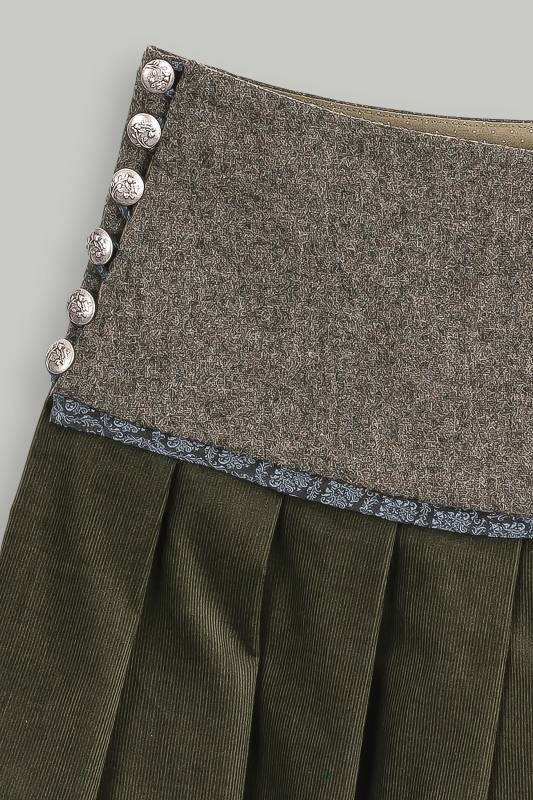 Rockmacherin Mooskissal Trachtenrock mit Feincord und Jacquardmuster im Saum Begrenzt auf 3 Tage