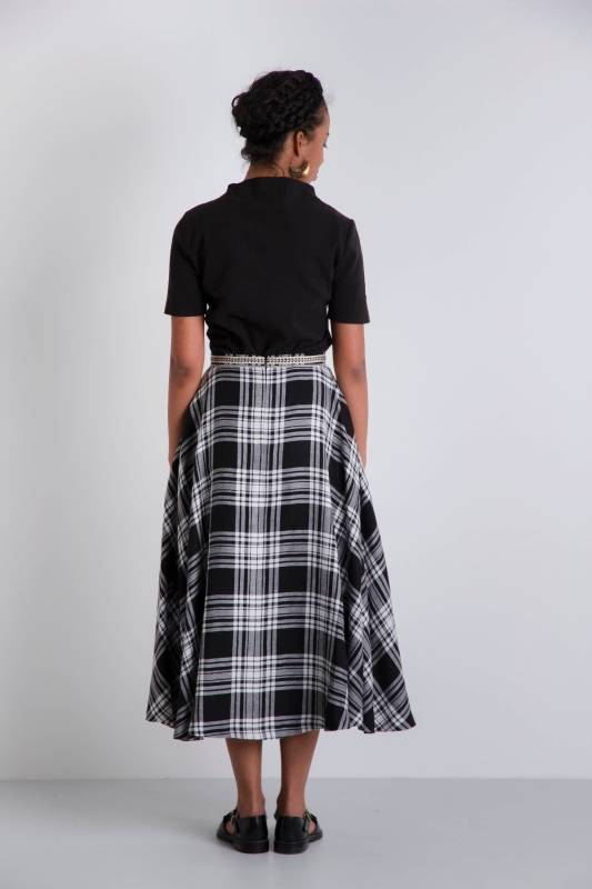 Rockmacherin Seghers Rock schwarz/weiß, kariert Flash Sale