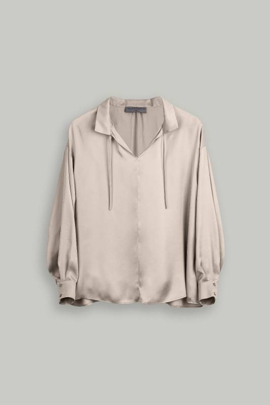 Rockmacherin Hilla Damenbluse oversized aus Viskosesatin Große Rabatte