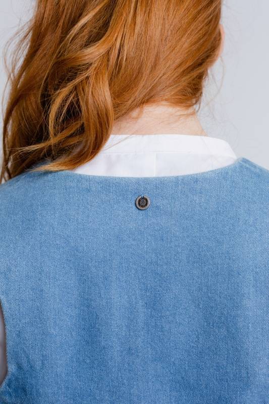 Rockmacherin Resal Damenweste aus Light Denim im klassischen Stil Wochenangebot