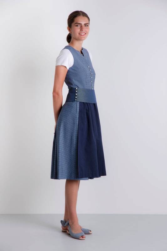 Rockmacherin Katha Kleid blau, kariert Vierteljährliche Förderung