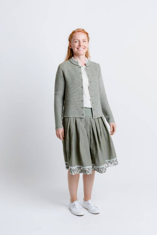 Rockmacherin Florentine Trachten-Strickjacke mit Stehkragen aus Merinowolle Kostenloser Versand international