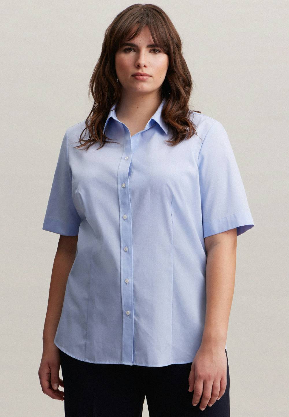 Seidensticker Bügelfreie Kurzarm Fil a fil Hemdbluse Sonderangebot