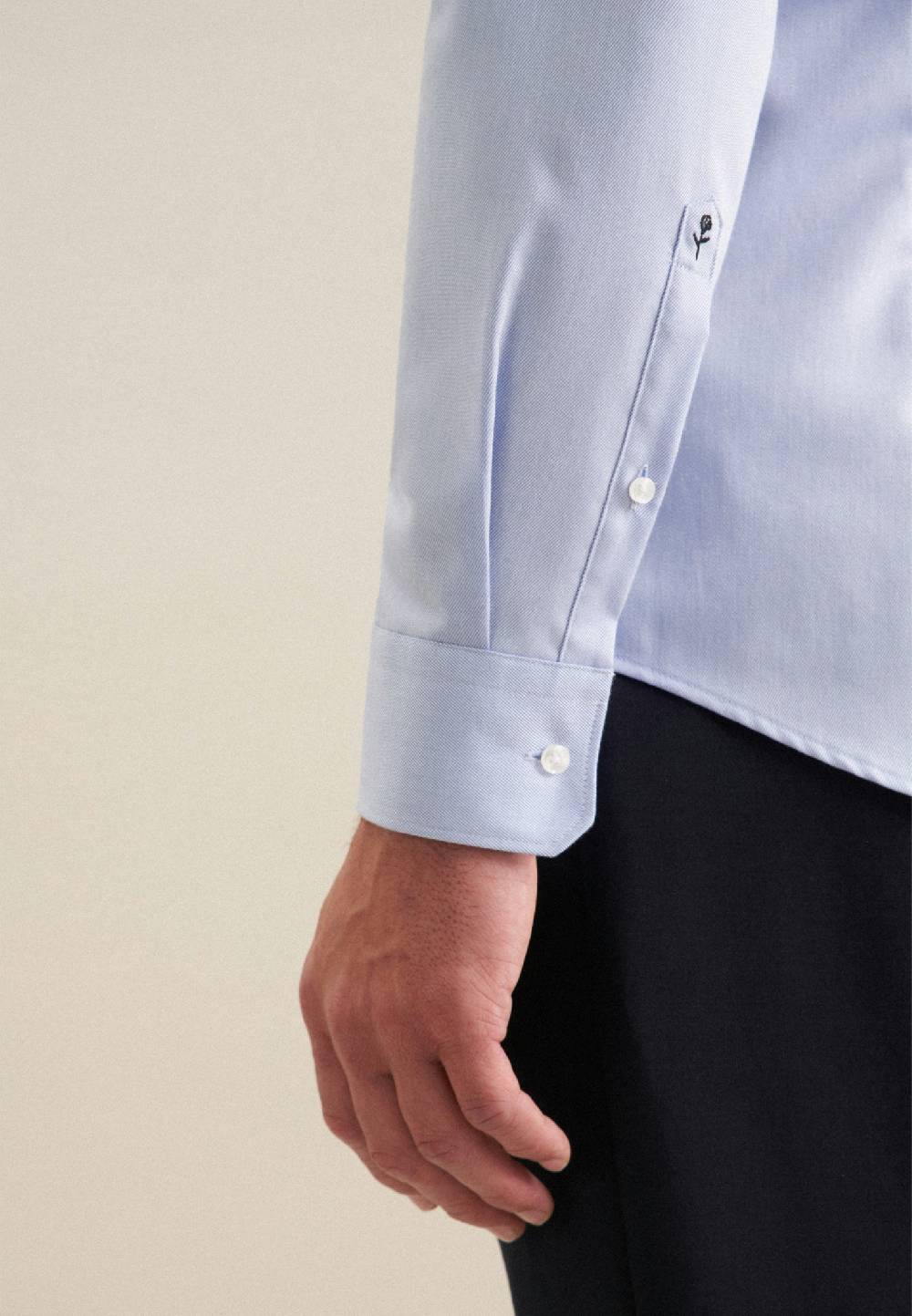 Seidensticker Bügelfreies Twill Business Hemd in Slim mit Kentkragen Räumungsverkauf