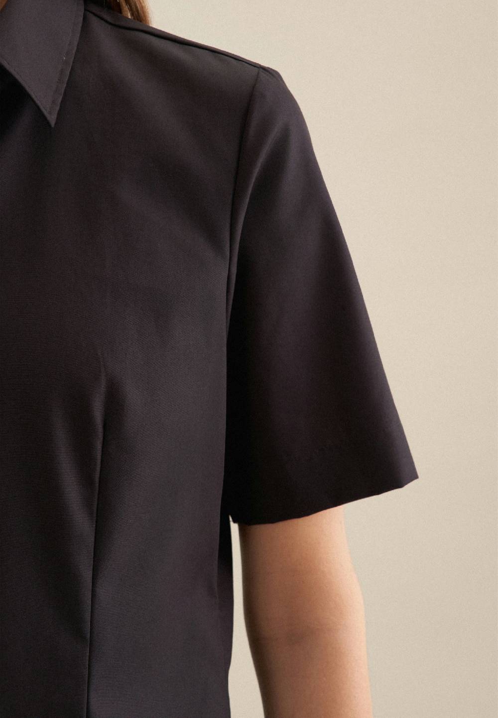 Seidensticker Bügelfreie Kurzarm Fil a fil Hemdbluse Flash Sale