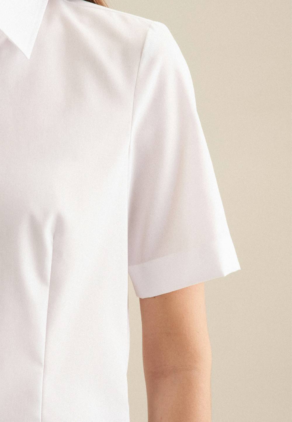 Seidensticker Bügelfreie Kurzarm Fil a fil Hemdbluse Clearance-Verkauf