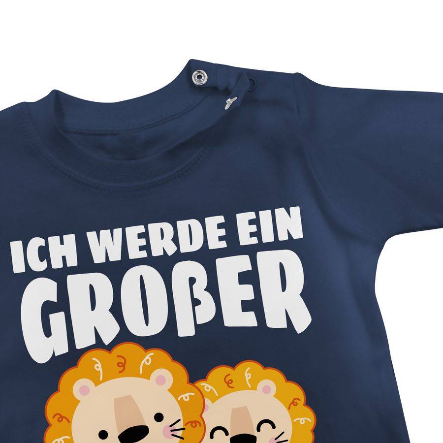 Shirtracer Ich werde ein großer Bruder mit Löwen - weiß: Tshirt Turnbeutel Shirtracer Sonderangebot