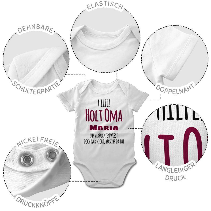 Shirtracer Hilfe Holt Oma - Geschenk zur Geburt Omi: Tshirt Turnbeutel Shirtracer Exklusive Angebote