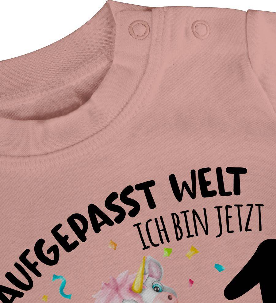 Shirtracer Aufgepasst Welt - Ich bin jetzt 1 - Geburtstagsoutfit Einhorn Ich bin 1 Geschenk Shirtracer Bestseller