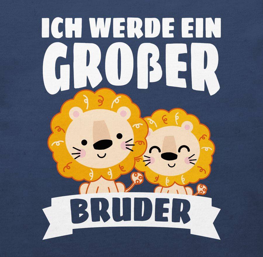 Shirtracer Ich werde ein großer Bruder mit Löwen - weiß: Tshirt Turnbeutel Shirtracer Sonderangebote