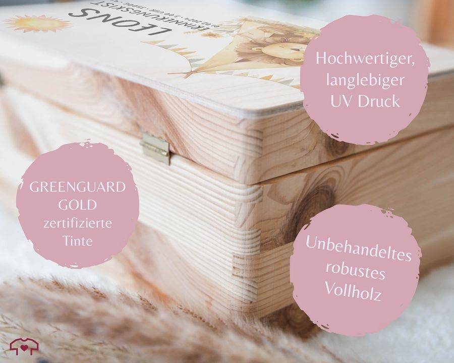 Shirtracer Personalisierte Baby Geschenke Erinnerungskiste Löwe Name Datum Erinnerungsb Shirtracer Neueste Stile